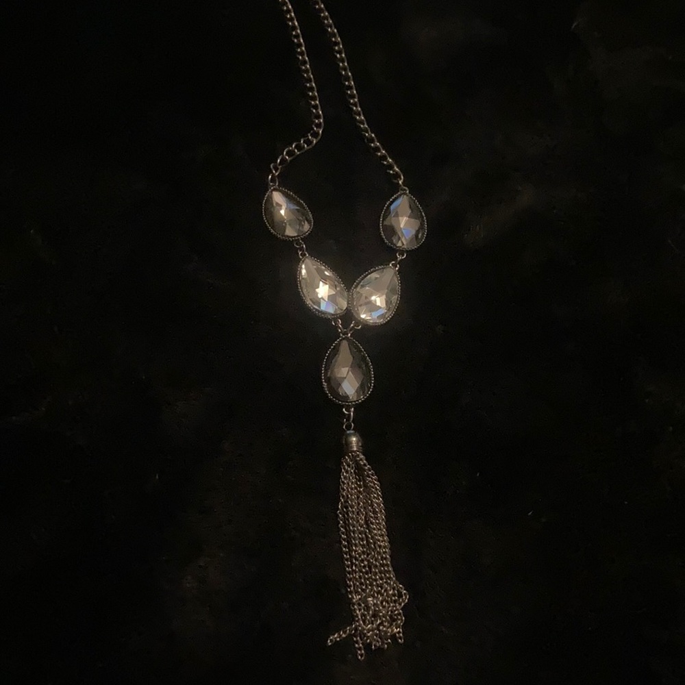 Gorgeous silver tassel necklace